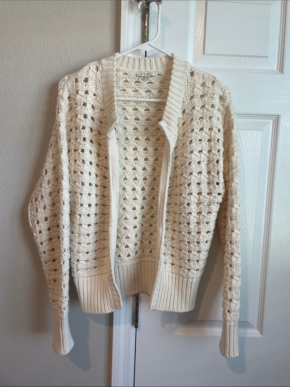 Z Supply Open-Knit Cream Cardigan Sweater